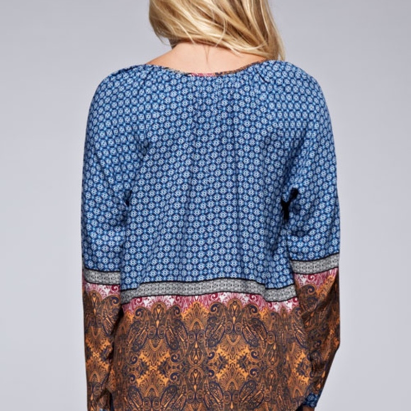 NWT Lovestitch Boho Feather Tassel Top - Picture 5 of 6